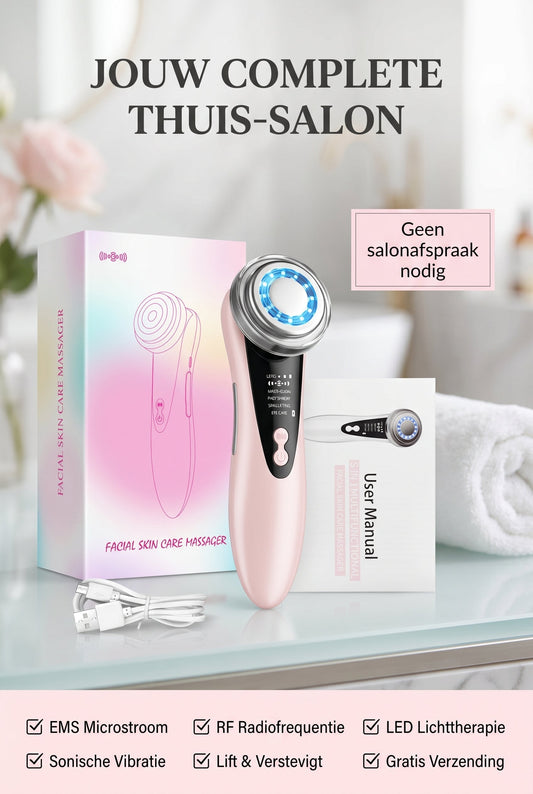 4-in-1 RF & EMS Gezichtsmassager – Radiofrequentie Lifting voor Thuis
