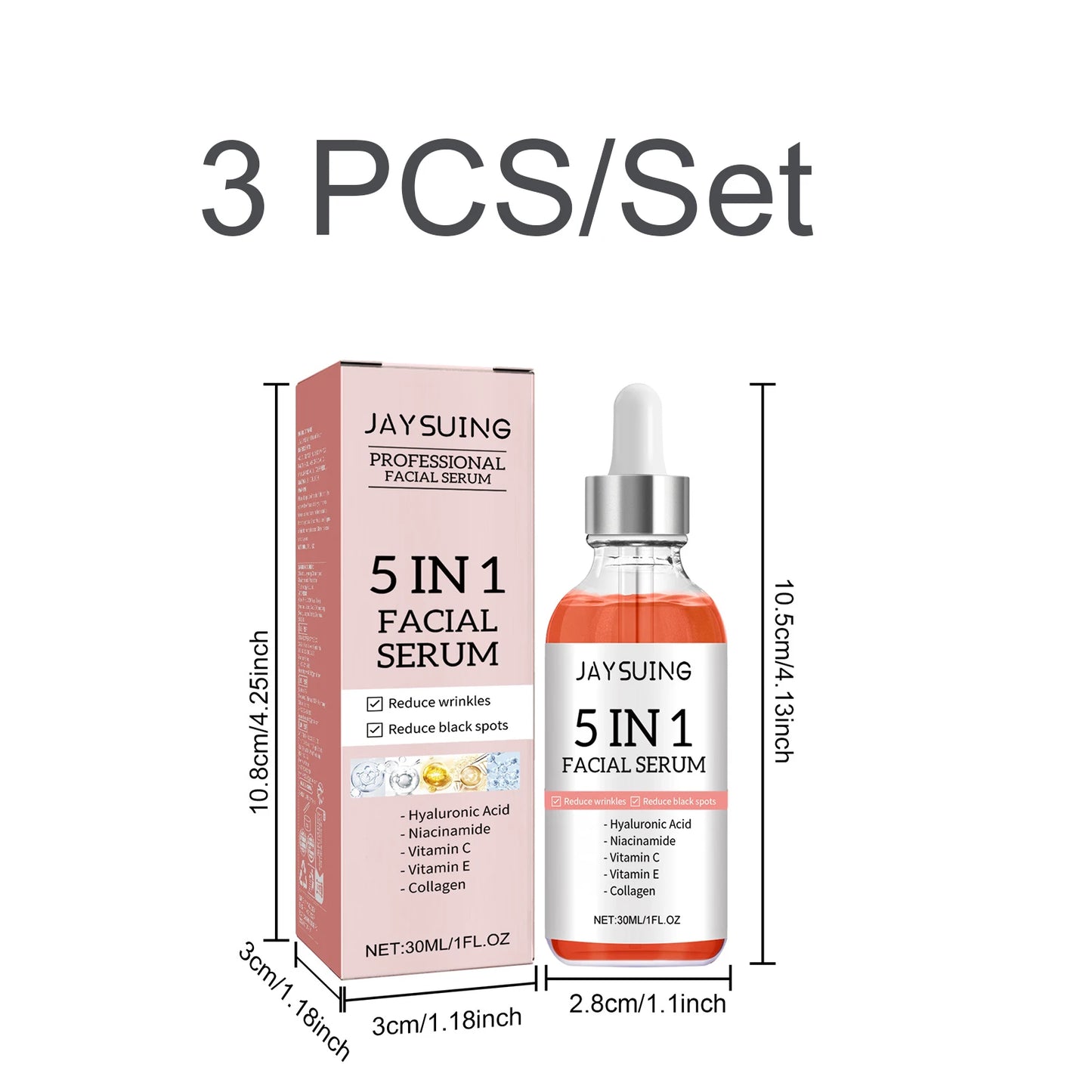5-in-1 Gezichtsserum — Hyaluronzuur, Niacinamide & Vitamine C