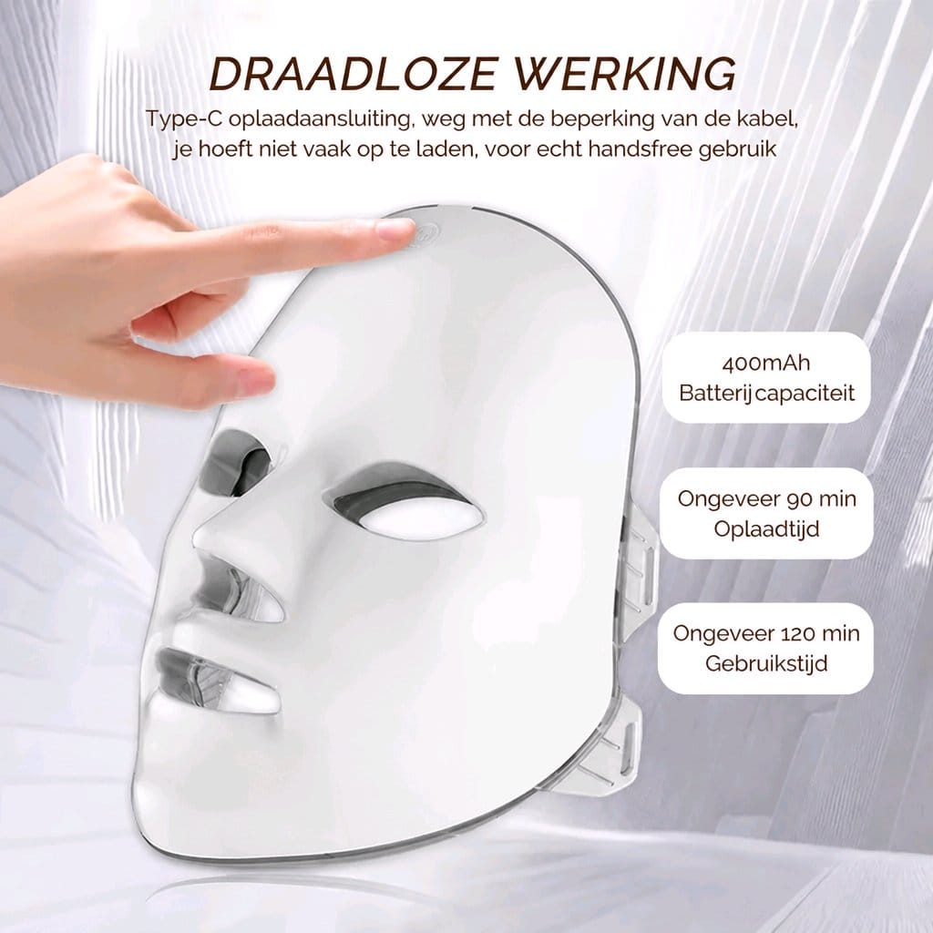 LED Photonen Gezichtsmasker – 7 Kleuren Lichttherapie