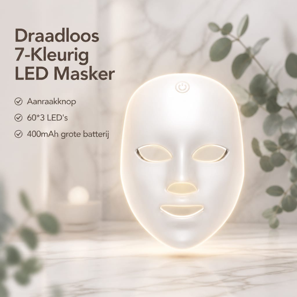 LED Photonen Gezichtsmasker – 7 Kleuren Lichttherapie