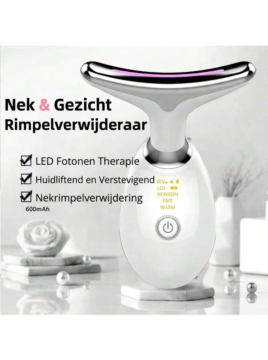EMS Gezichtsmassager met LED Therapie voor Nek en Gezicht