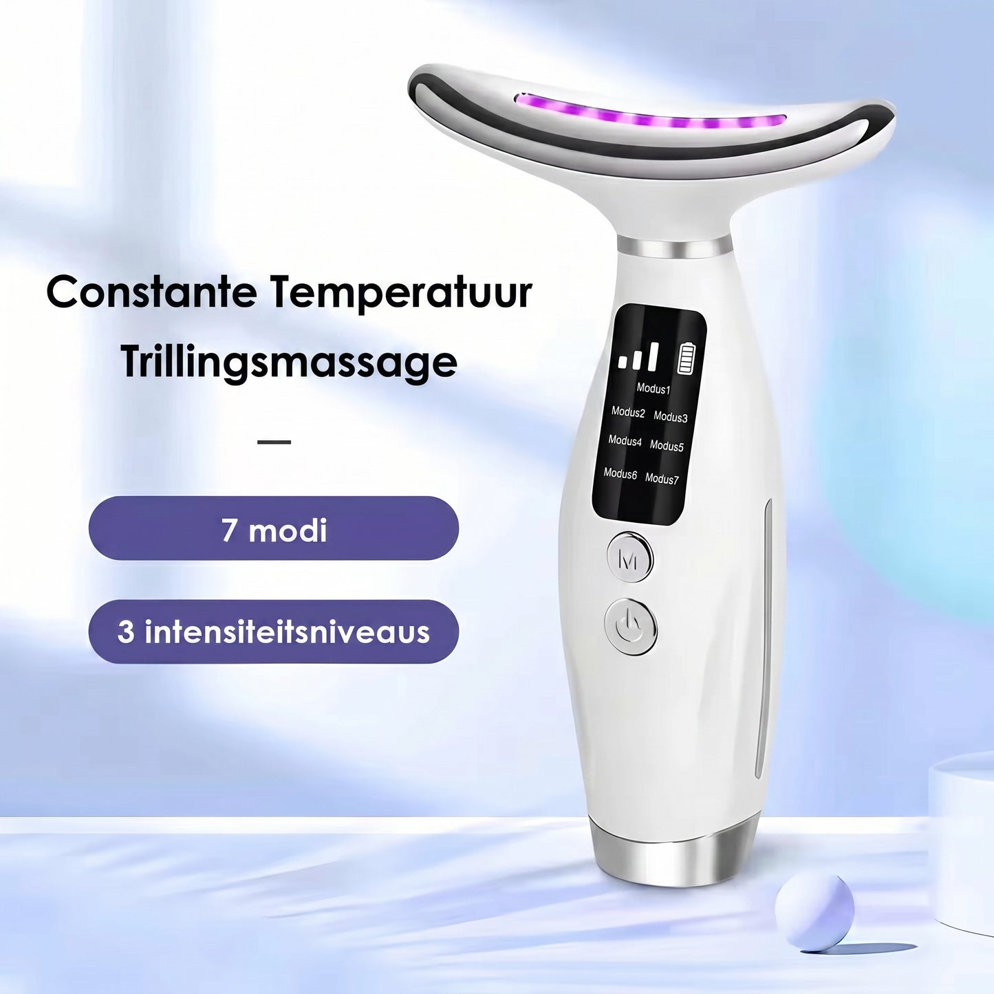 EMS Gezichtsmassager met LED Therapie voor Nek en Gezicht