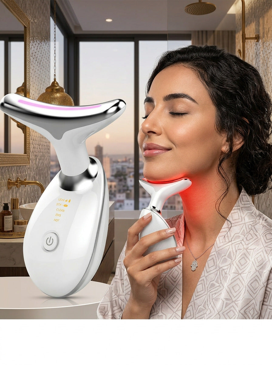 EMS Gezichtsmassager met LED Therapie voor Nek en Gezicht