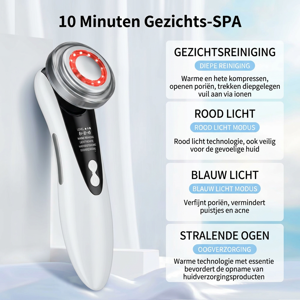 Gezichtslifter met LED licht en EMS microstroom