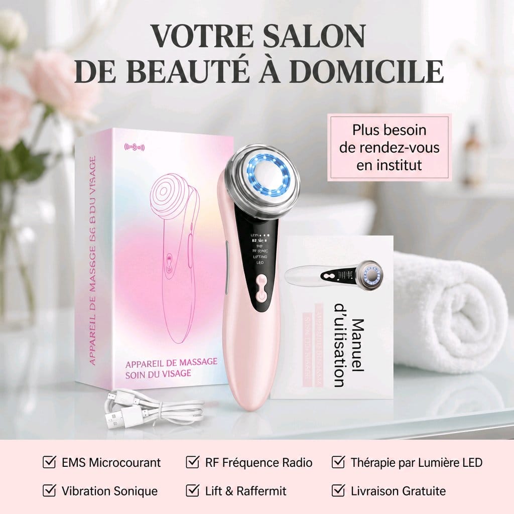 4-in-1 RF & EMS Gezichtsmassager – Radiofrequentie Lifting voor Thuis