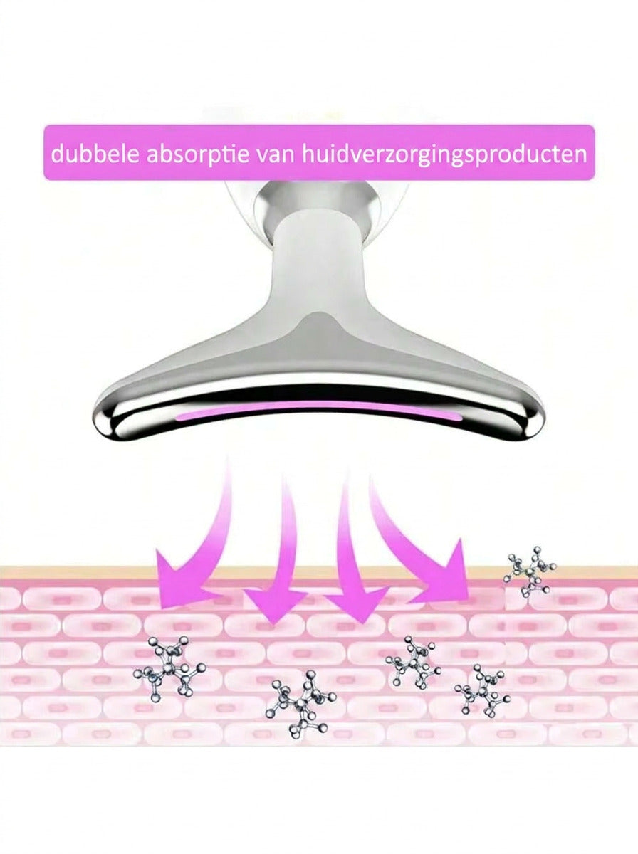 EMS Gezichtsmassager met LED Therapie voor Nek en Gezicht