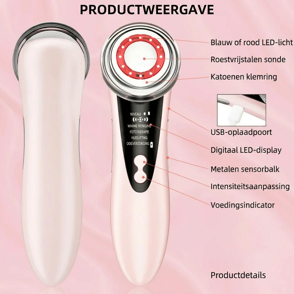 4-in-1 RF & EMS Gezichtsmassager – Radiofrequentie Lifting voor Thuis