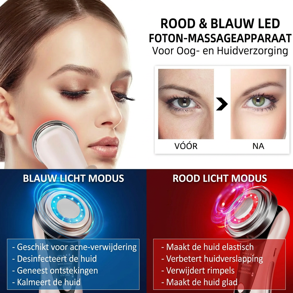 4-in-1 RF & EMS Gezichtsmassager – Radiofrequentie Lifting voor Thuis