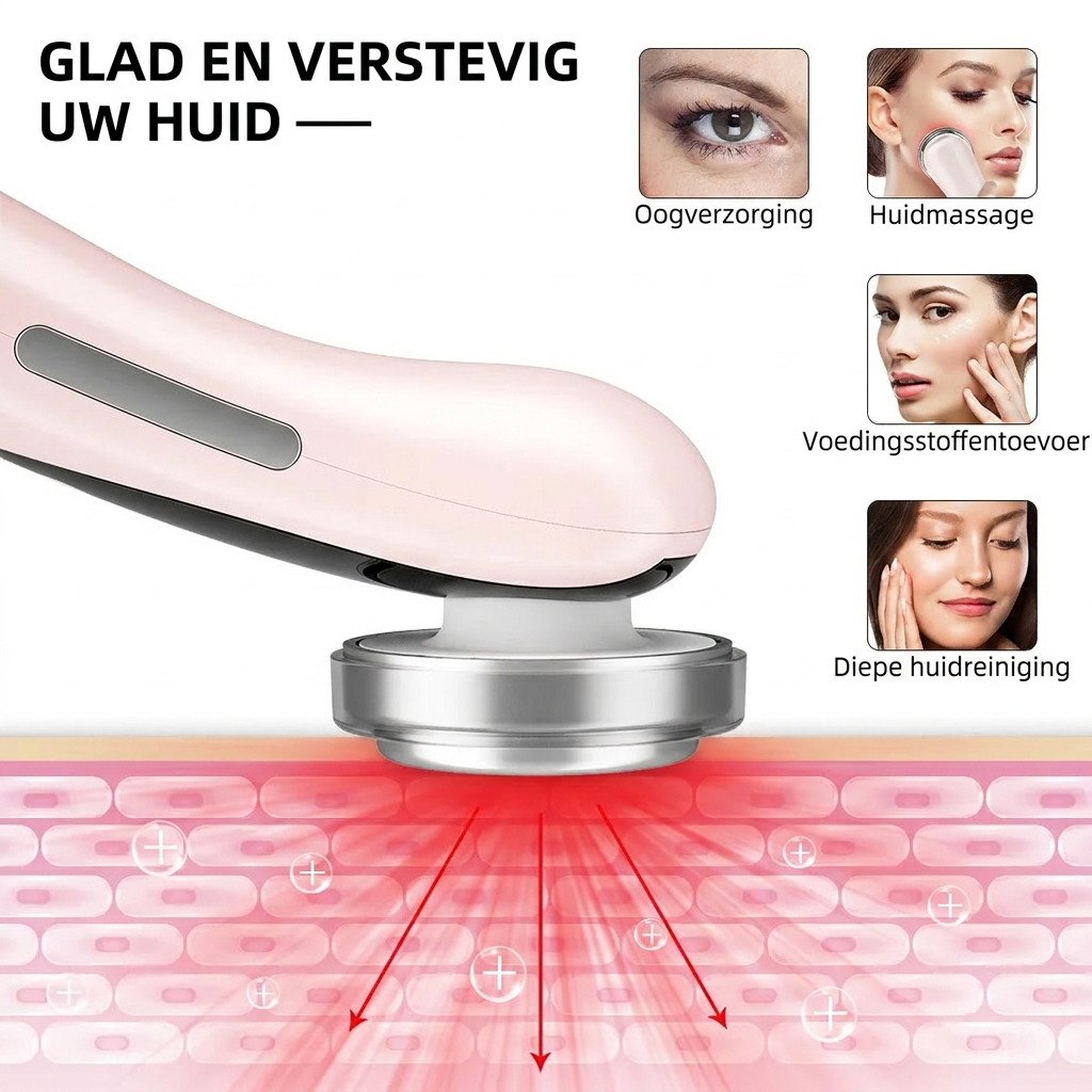 4-in-1 RF & EMS Gezichtsmassager – Radiofrequentie Lifting voor Thuis