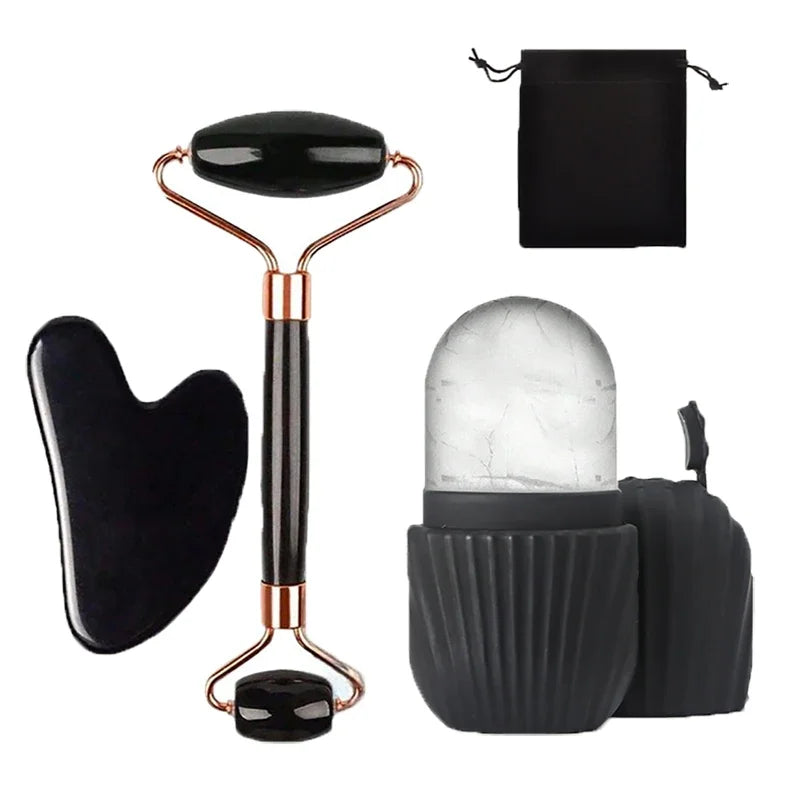3-in-1 K-beauty Set — IJsroller, Jade Roller & Gua Sha