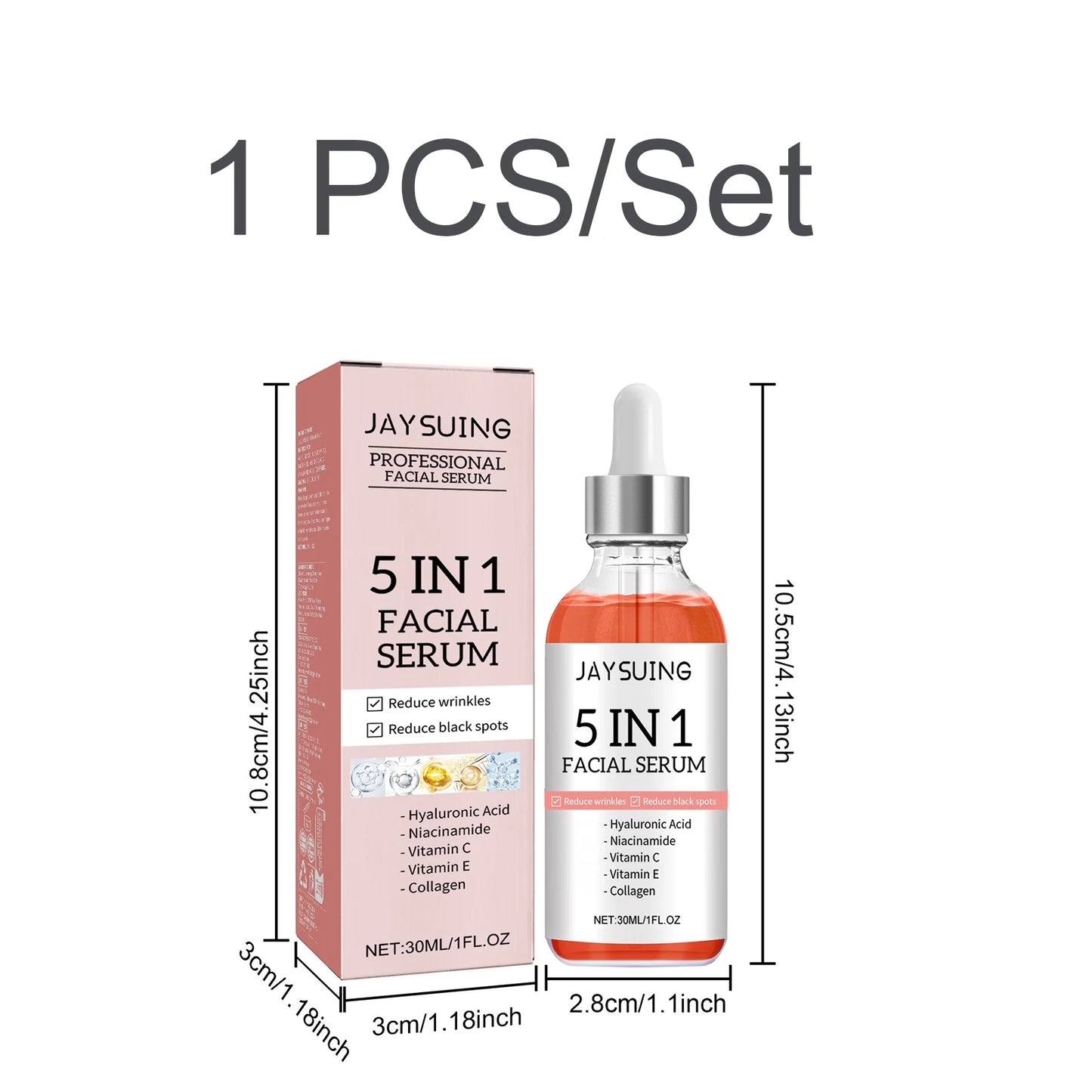 5-in-1 Gezichtsserum — Hyaluronzuur, Niacinamide & Vitamine C