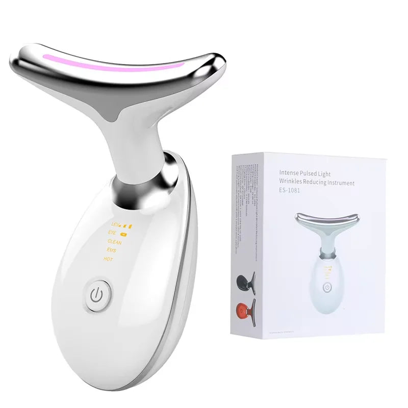EMS Gezichtsmassager met LED Therapie voor Nek en Gezicht