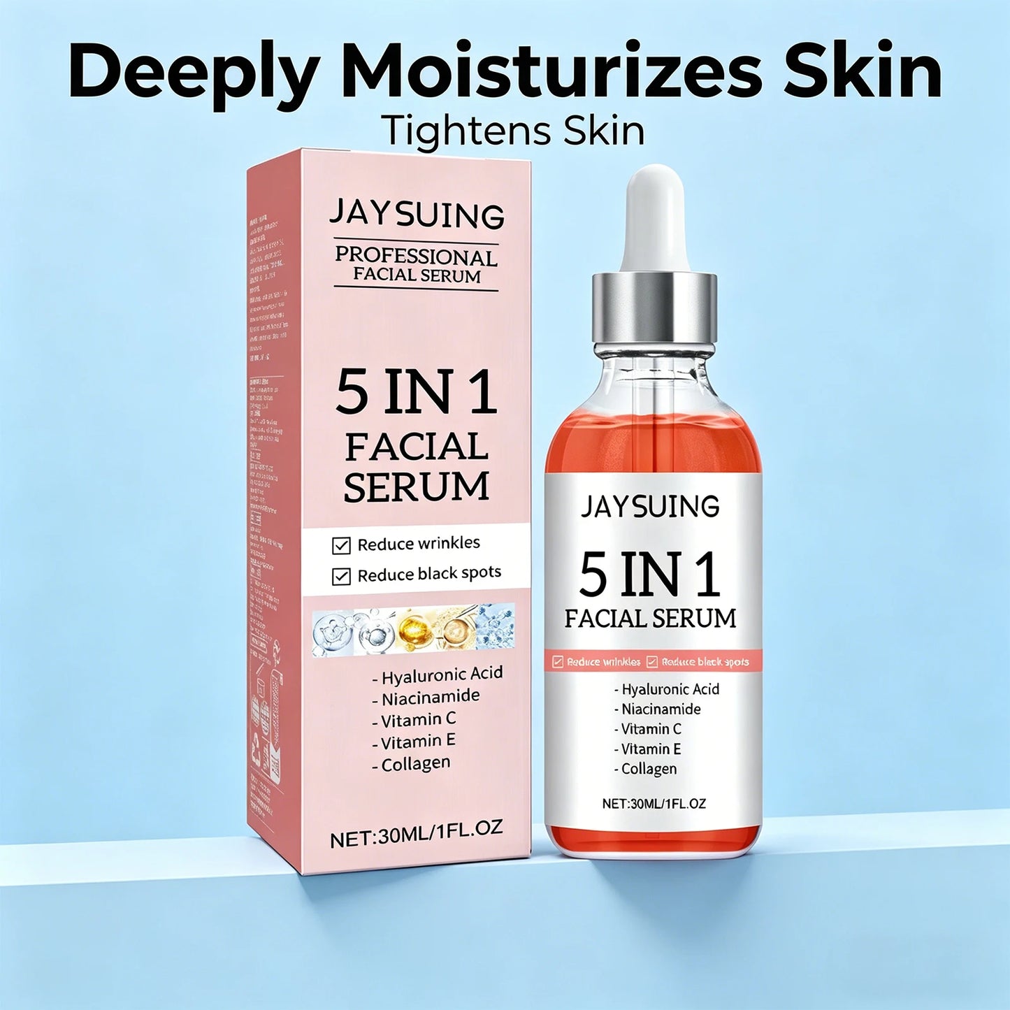 5-in-1 Gezichtsserum — Hyaluronzuur, Niacinamide & Vitamine C