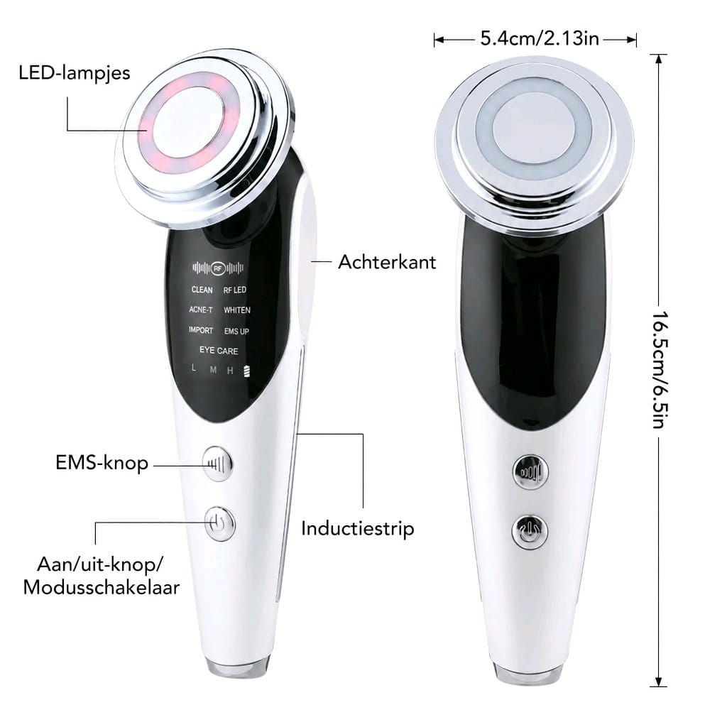 Appareil de Massage Facial 7-en-1 avec EMS, Microcourant et Luminothérapie LED pour une Peau Éclatante